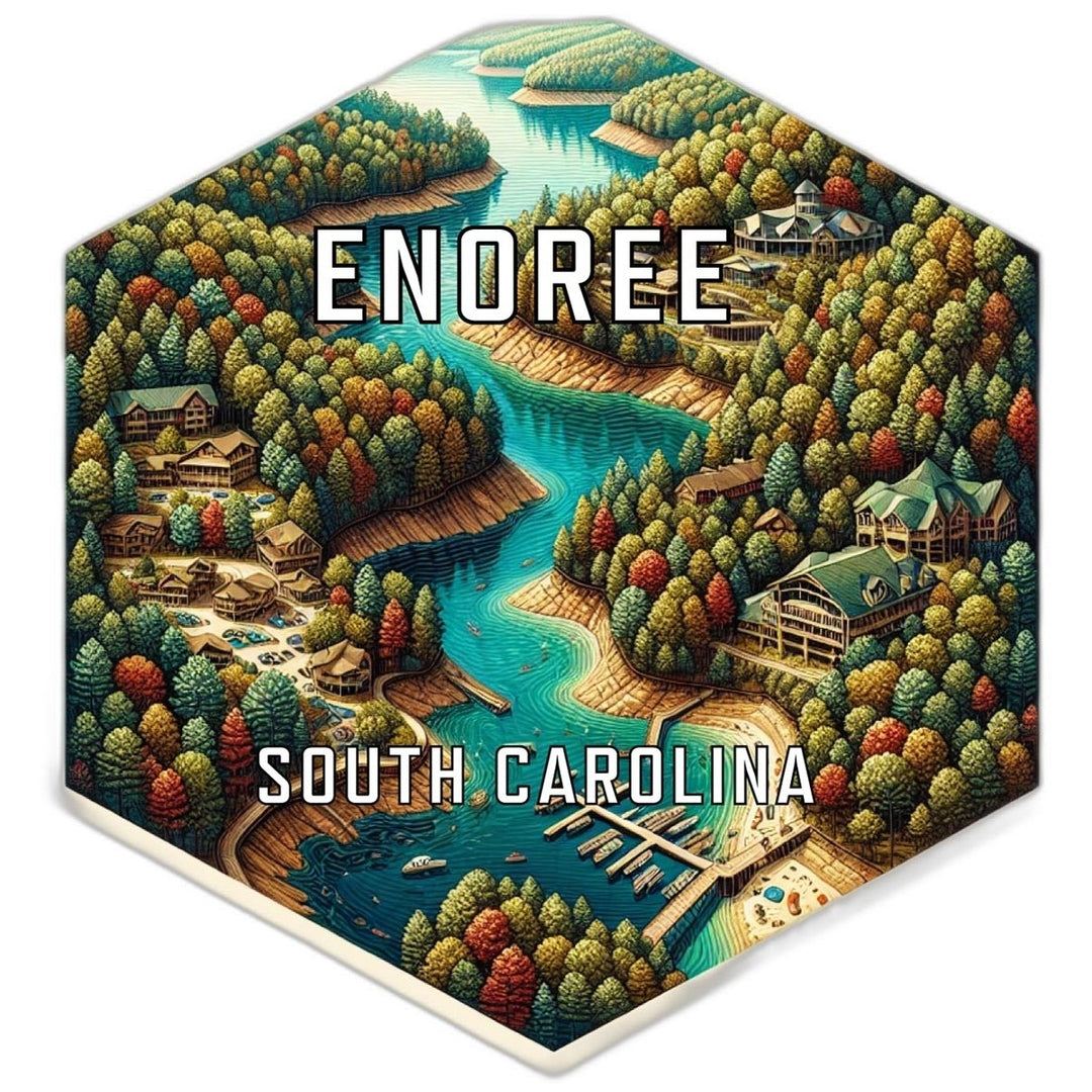 Enoree South Carolina Souvenir Travel Destination Die Cut Hexagon Fridge Magnet Image 1