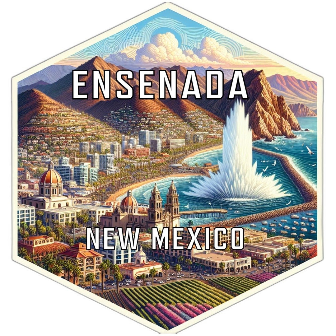 Ensenada Mexico Souvenir Travel Destination Die Cut Hexagon Fridge Magnet Image 1