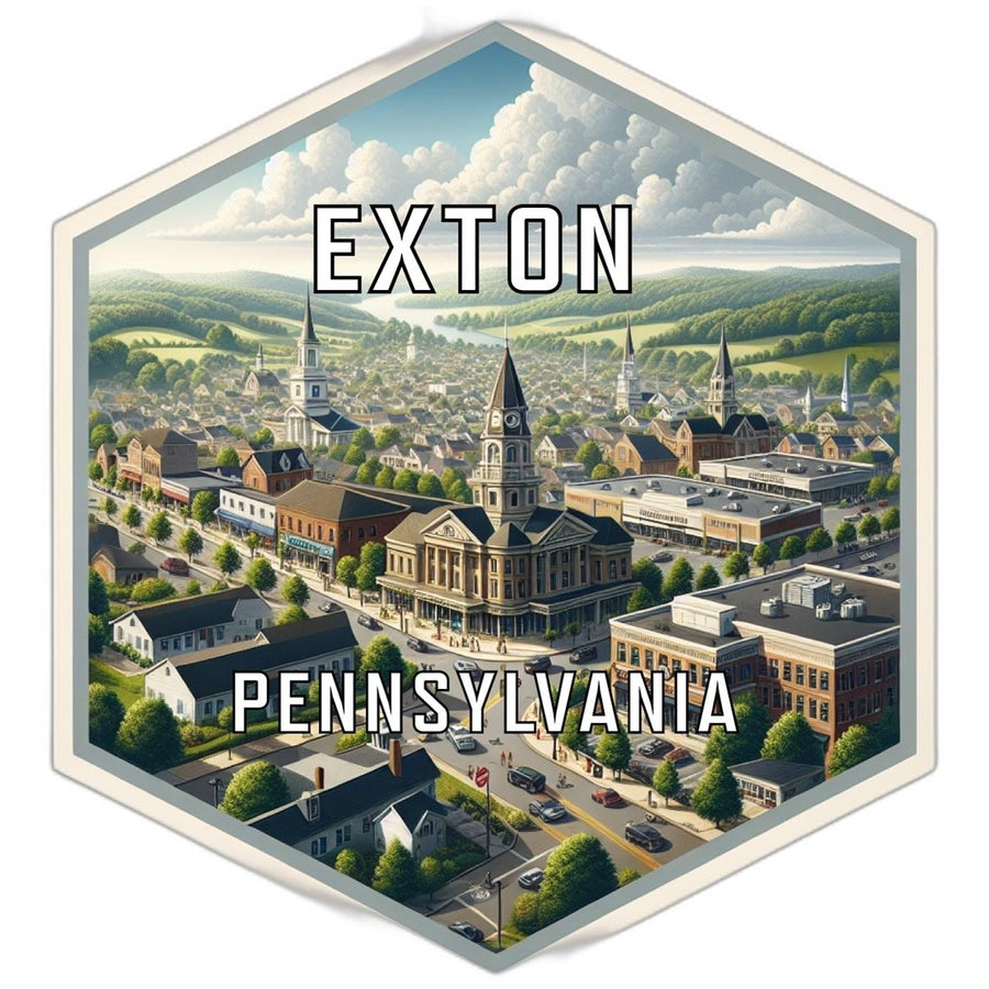 Exton Pennsylvania Souvenir Travel Destination Die Cut Hexagon Fridge Magnet Image 1