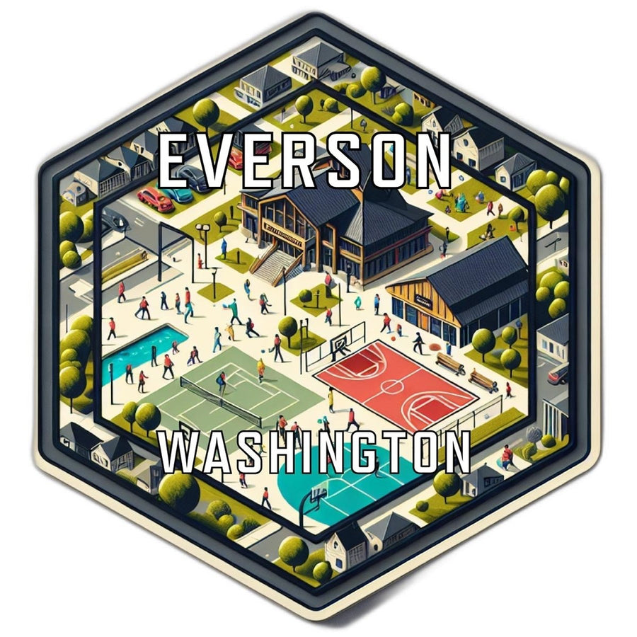 Everson Washington Souvenir Travel Destination Die Cut Hexagon Fridge Magnet Image 1