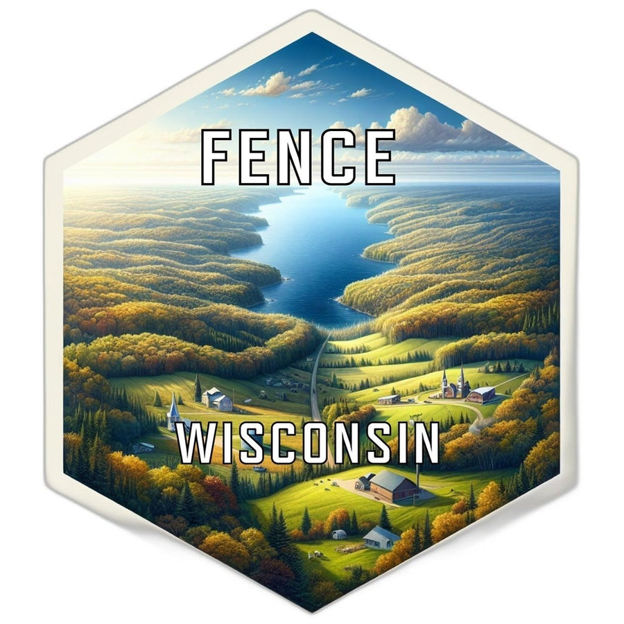 Fence Wisconsin Souvenir Travel Destination Die Cut Hexagon Fridge Magnet Image 1