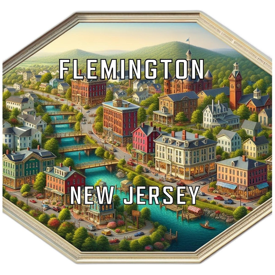 Flemington Jersey Souvenir Travel Destination Die Cut Hexagon Fridge Magnet Image 1