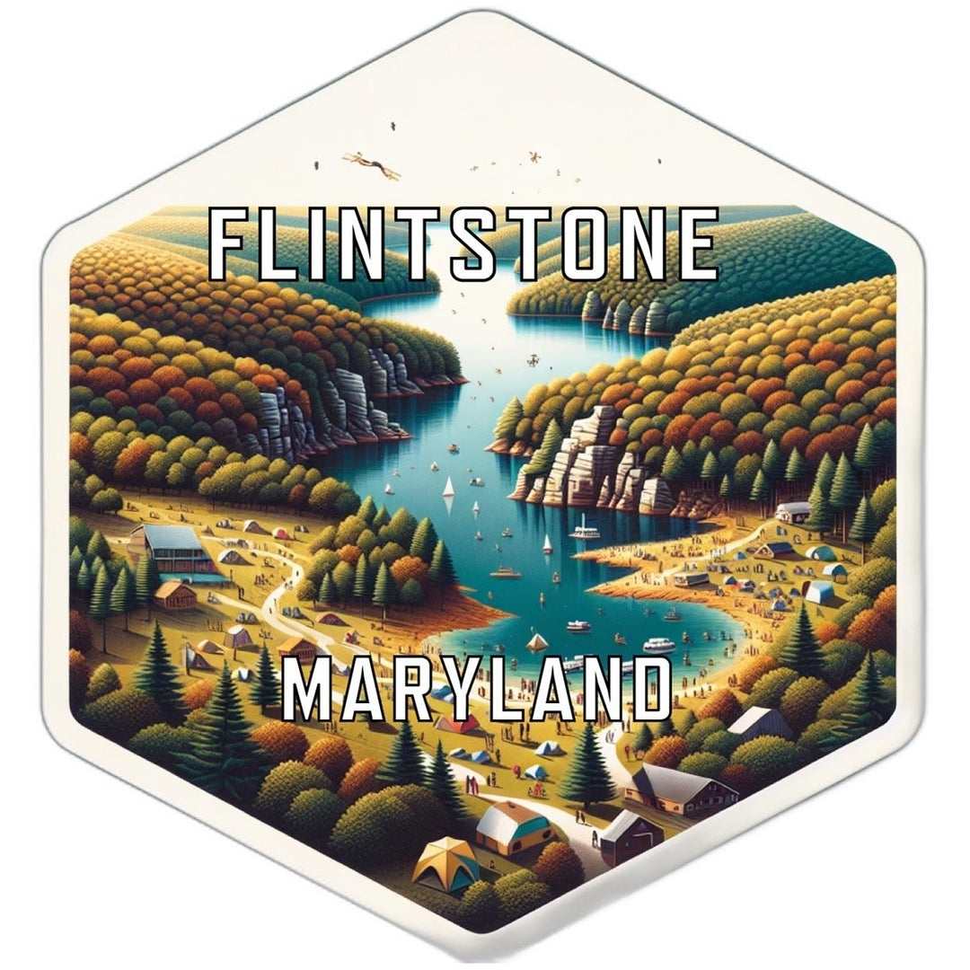 Flintstone Maryland Souvenir Travel Destination Die Cut Hexagon Fridge Magnet Image 1