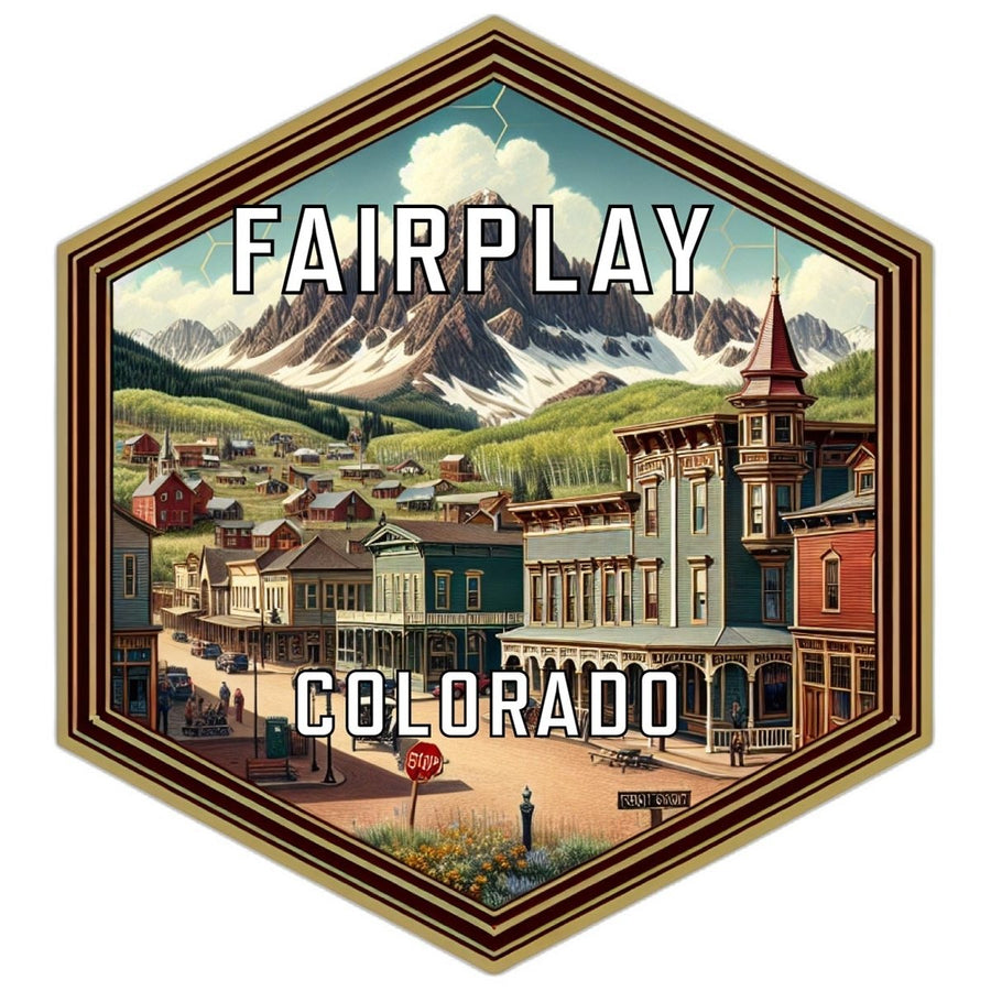 Fairplay Colorado Souvenir Travel Destination Die Cut Hexagon Fridge Magnet Image 1