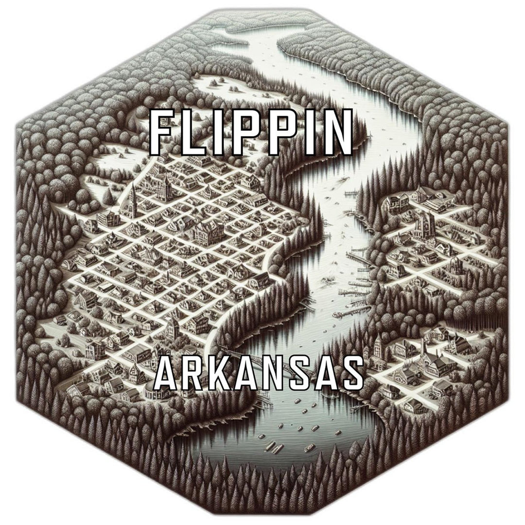 Flippin Arkansas Souvenir Travel Destination Die Cut Hexagon Fridge Magnet Image 1