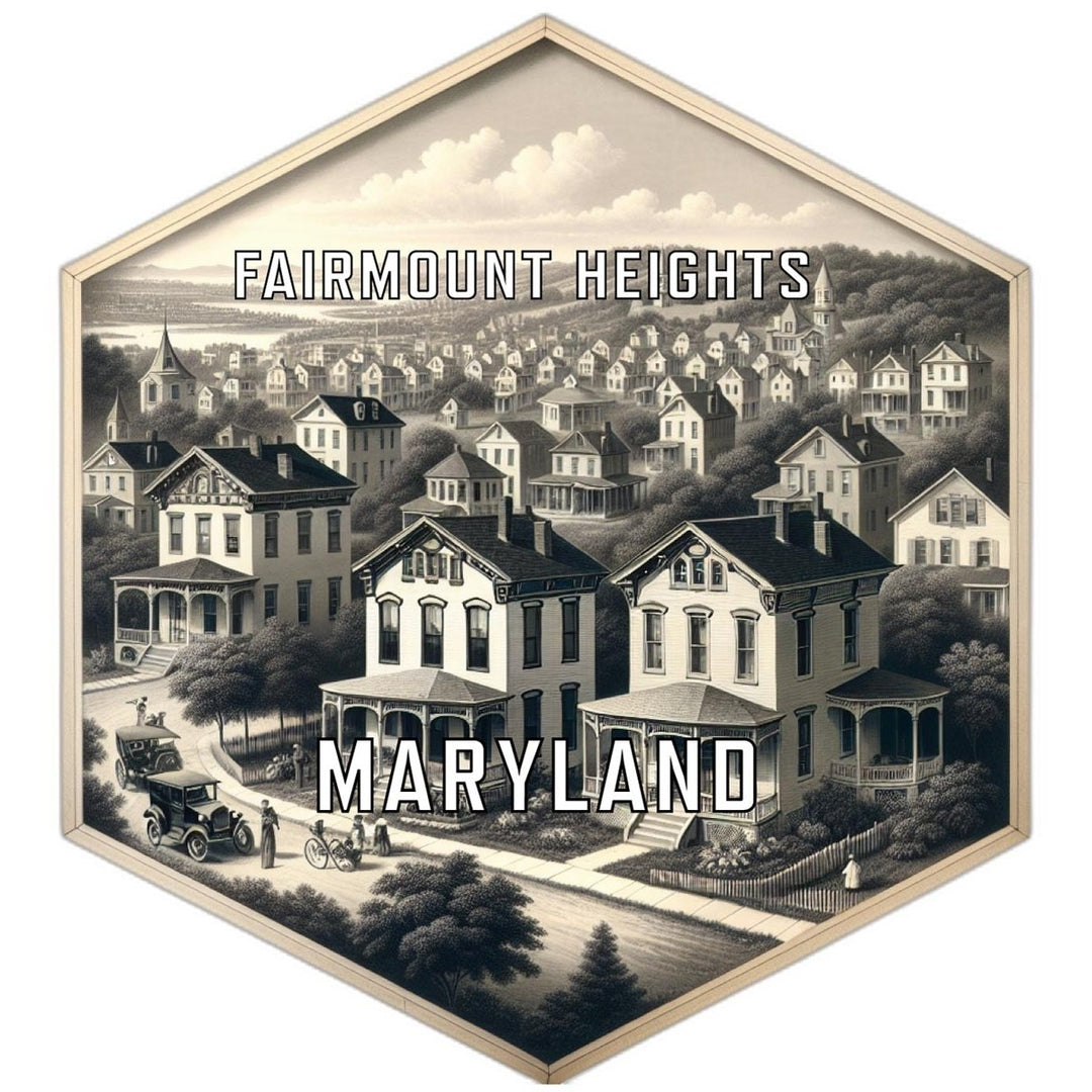 Fairmount Heights Maryland Souvenir Travel Destination Die Cut Hexagon Fridge Magnet Image 1