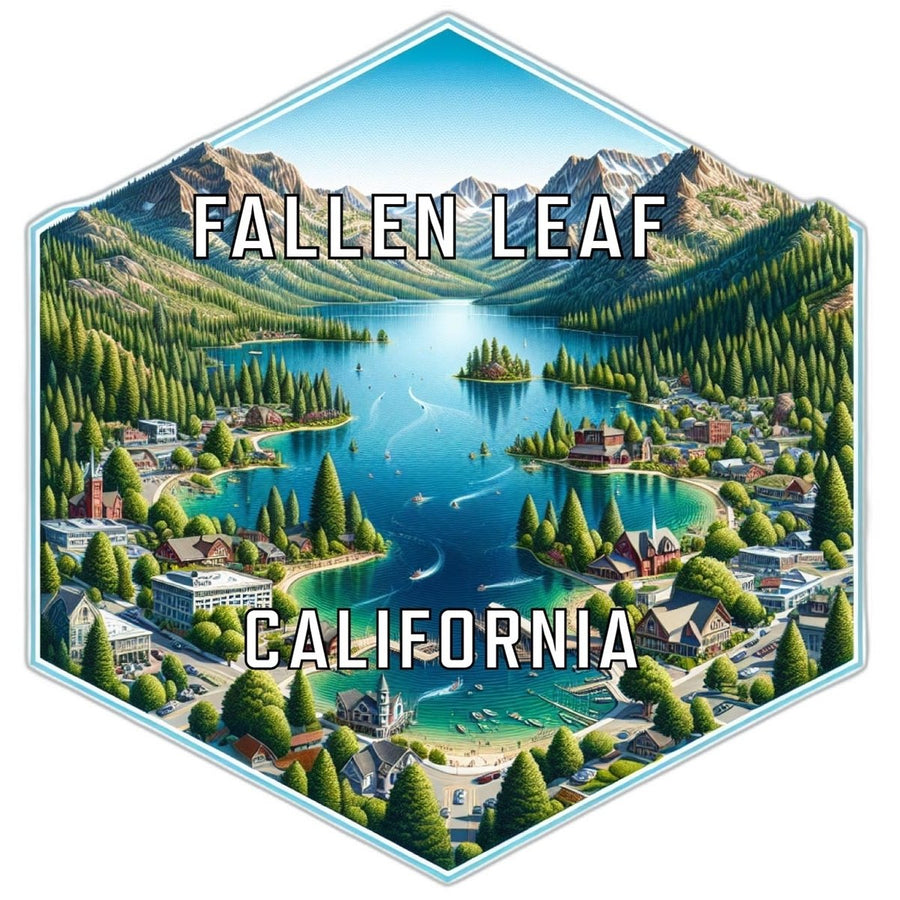 Fallen Leaf California Souvenir Travel Destination Die Cut Hexagon Fridge Magnet Image 1