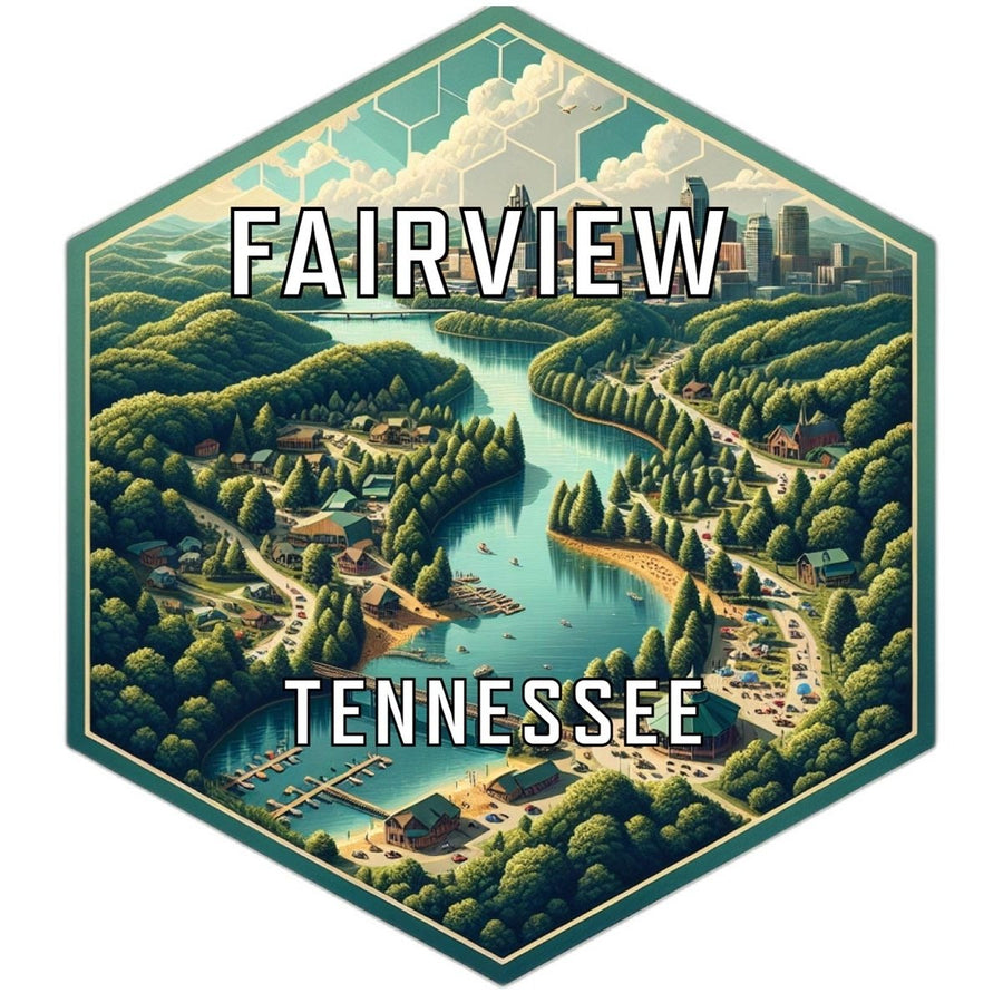 Fairview Tennessee Souvenir Travel Destination Die Cut Hexagon Fridge Magnet Image 1