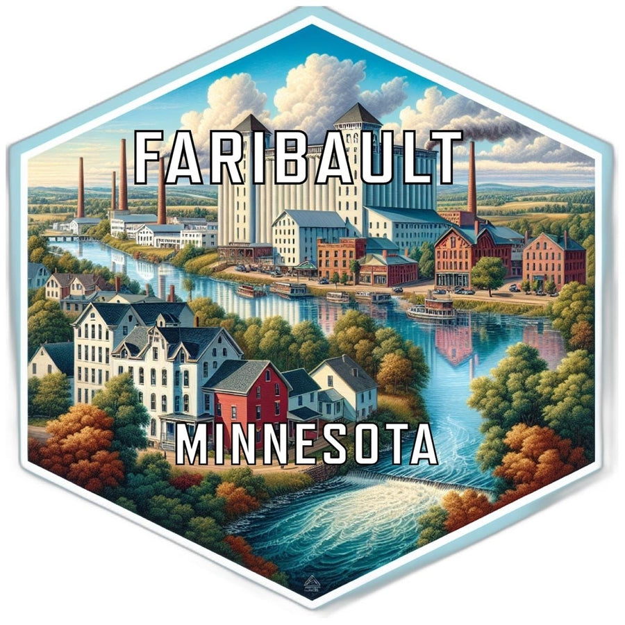 Faribault Minnesota Souvenir Travel Destination Die Cut Hexagon Fridge Magnet Image 1