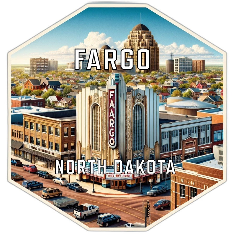 Fargo North Dakota Souvenir Travel Destination Die Cut Hexagon Fridge Magnet Image 1