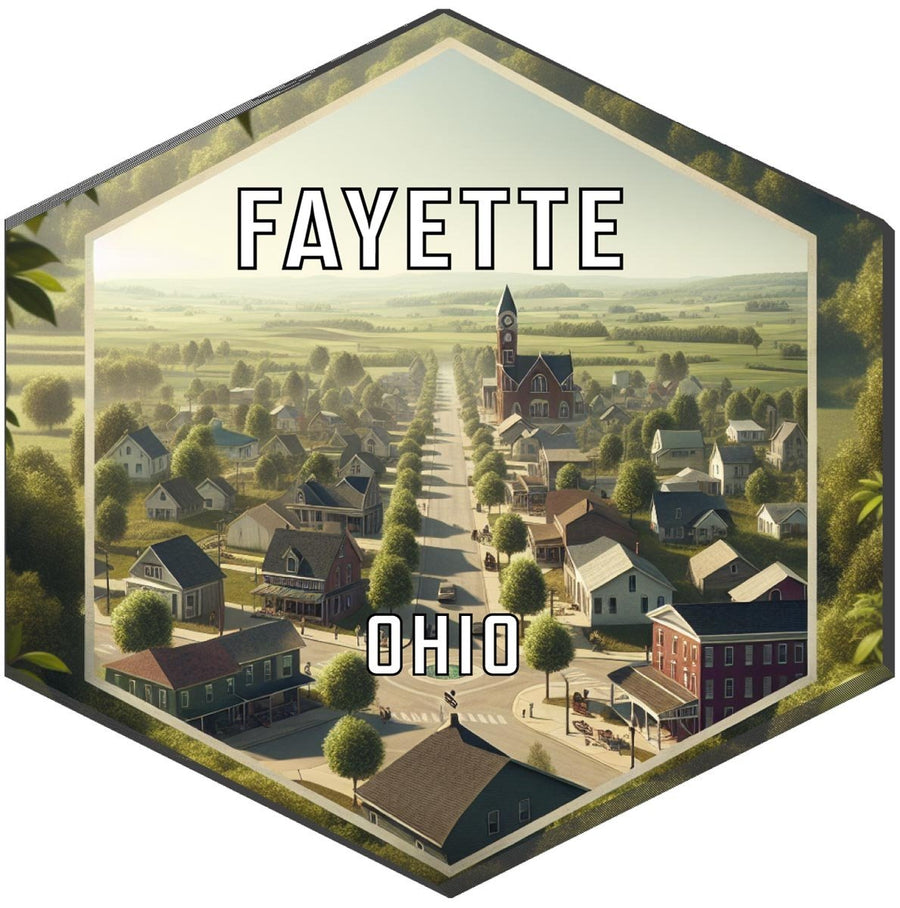 Fayette Ohio Souvenir Travel Destination Die Cut Hexagon Fridge Magnet Image 1