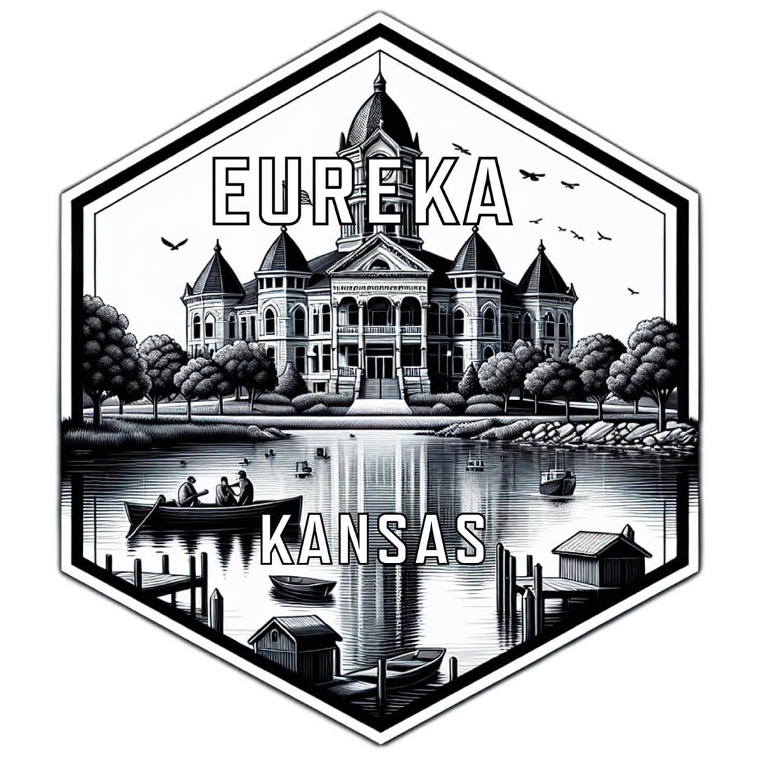 Eureka Kansas Souvenir Travel Destination Die Cut Hexagon Fridge Magnet Image 1