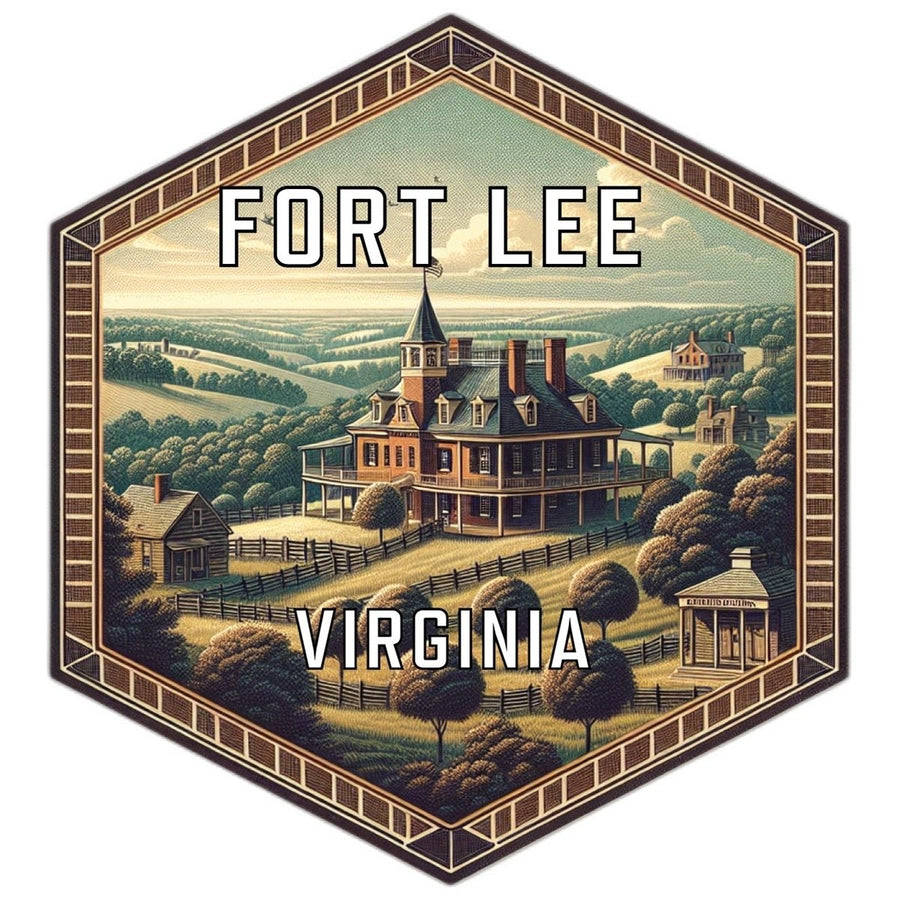 Fort Lee Virginia Souvenir Travel Destination Die Cut Hexagon Fridge Magnet Image 1