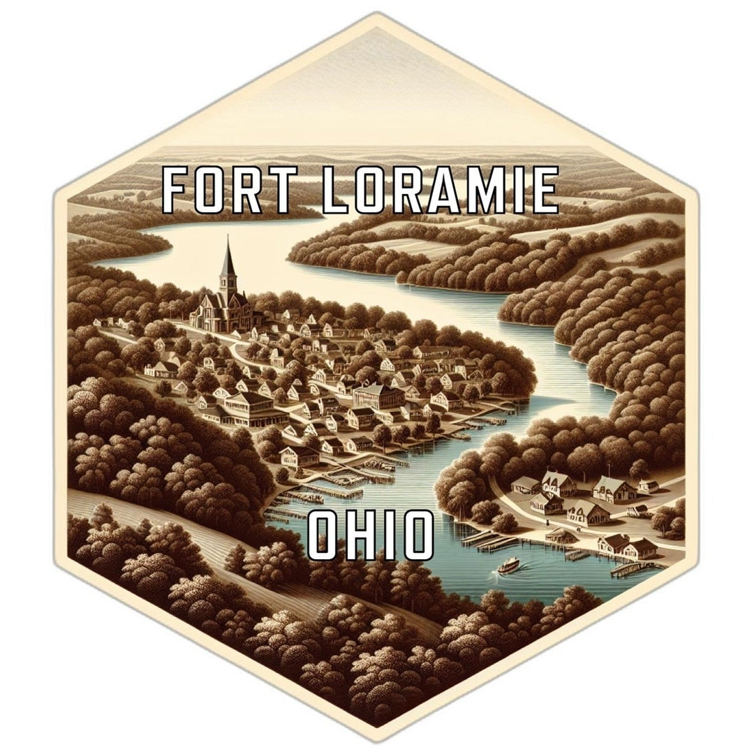 Fort Loramie Ohio Souvenir Travel Destination Die Cut Hexagon Fridge Magnet Image 1