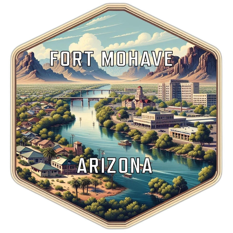 Fort Mohave Arizona Souvenir Travel Destination Die Cut Hexagon Fridge Magnet Image 1