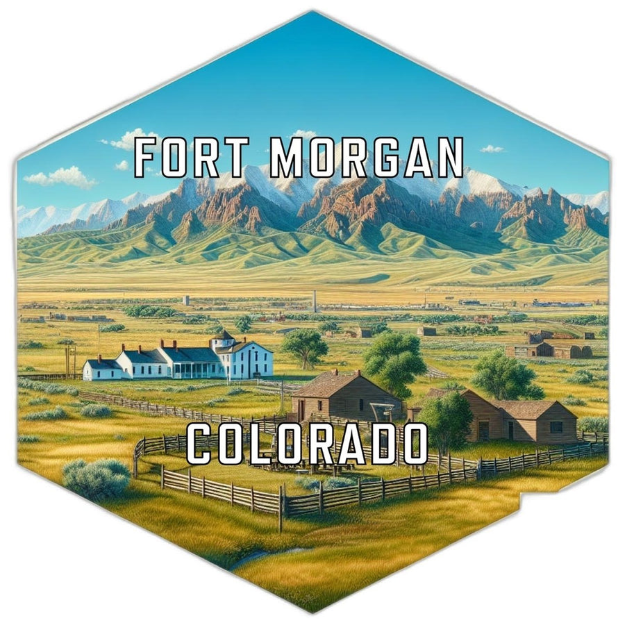 Fort Morgan Colorado Souvenir Travel Destination Die Cut Hexagon Fridge Magnet Image 1