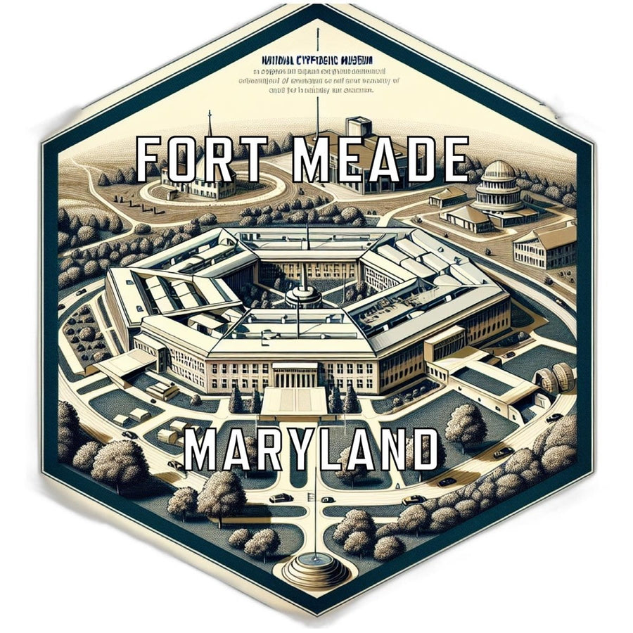 Fort Meade Maryland Souvenir Travel Destination Die Cut Hexagon Fridge Magnet Image 1