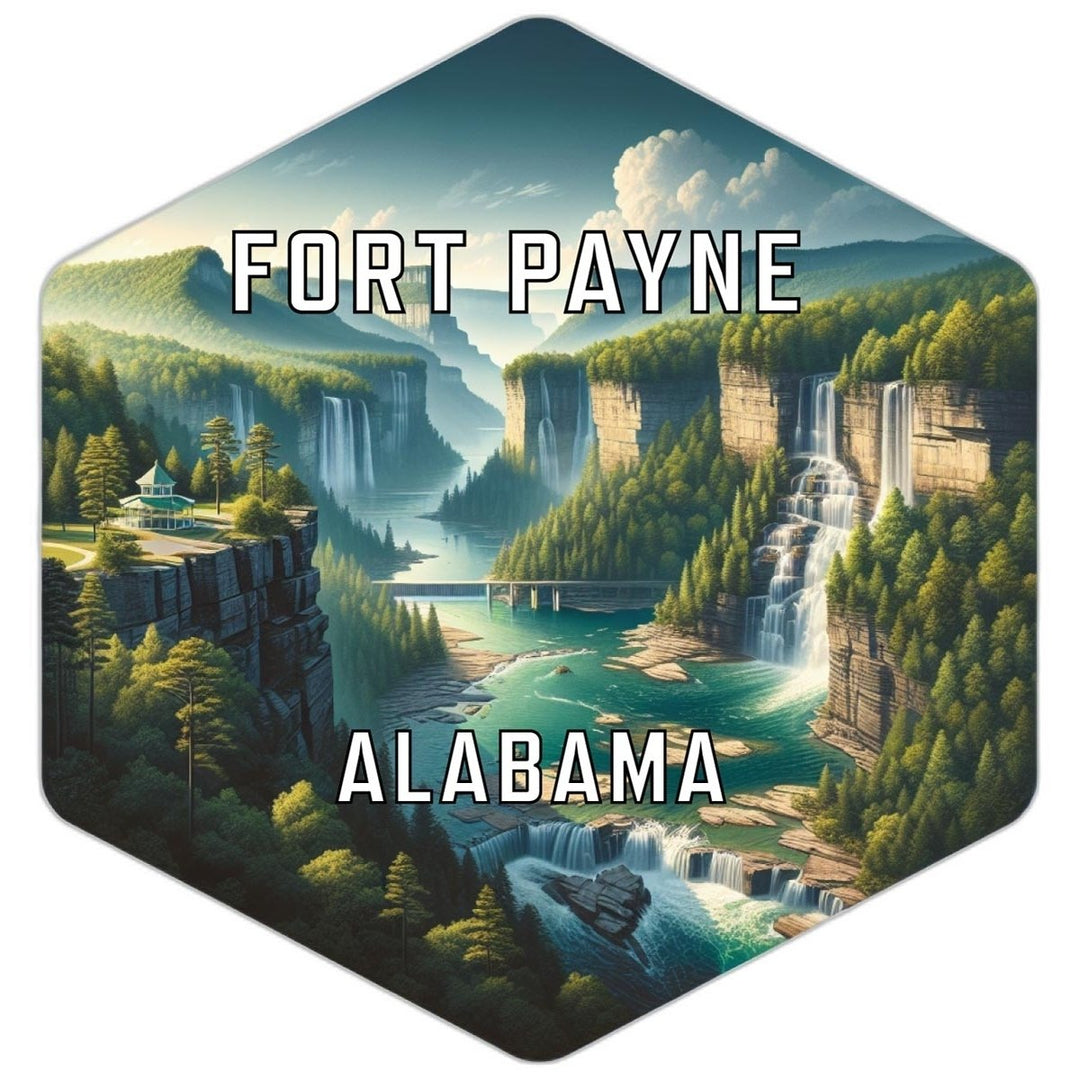 Fort Payne Alabama Souvenir Travel Destination Die Cut Hexagon Fridge Magnet Image 1