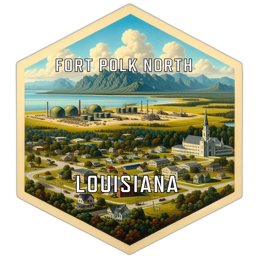 Fort Polk North Louisiana Souvenir Travel Destination Die Cut Hexagon Fridge Magnet Image 1