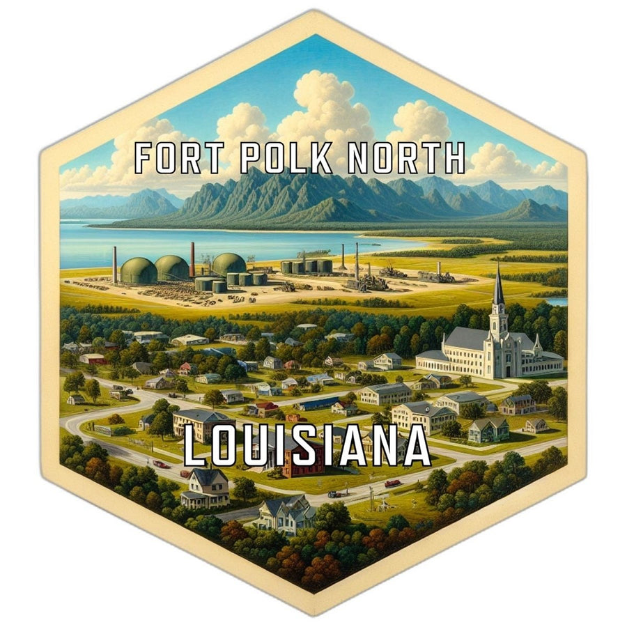 Fort Polk North Louisiana Souvenir Travel Destination Die Cut Hexagon Fridge Magnet Image 1