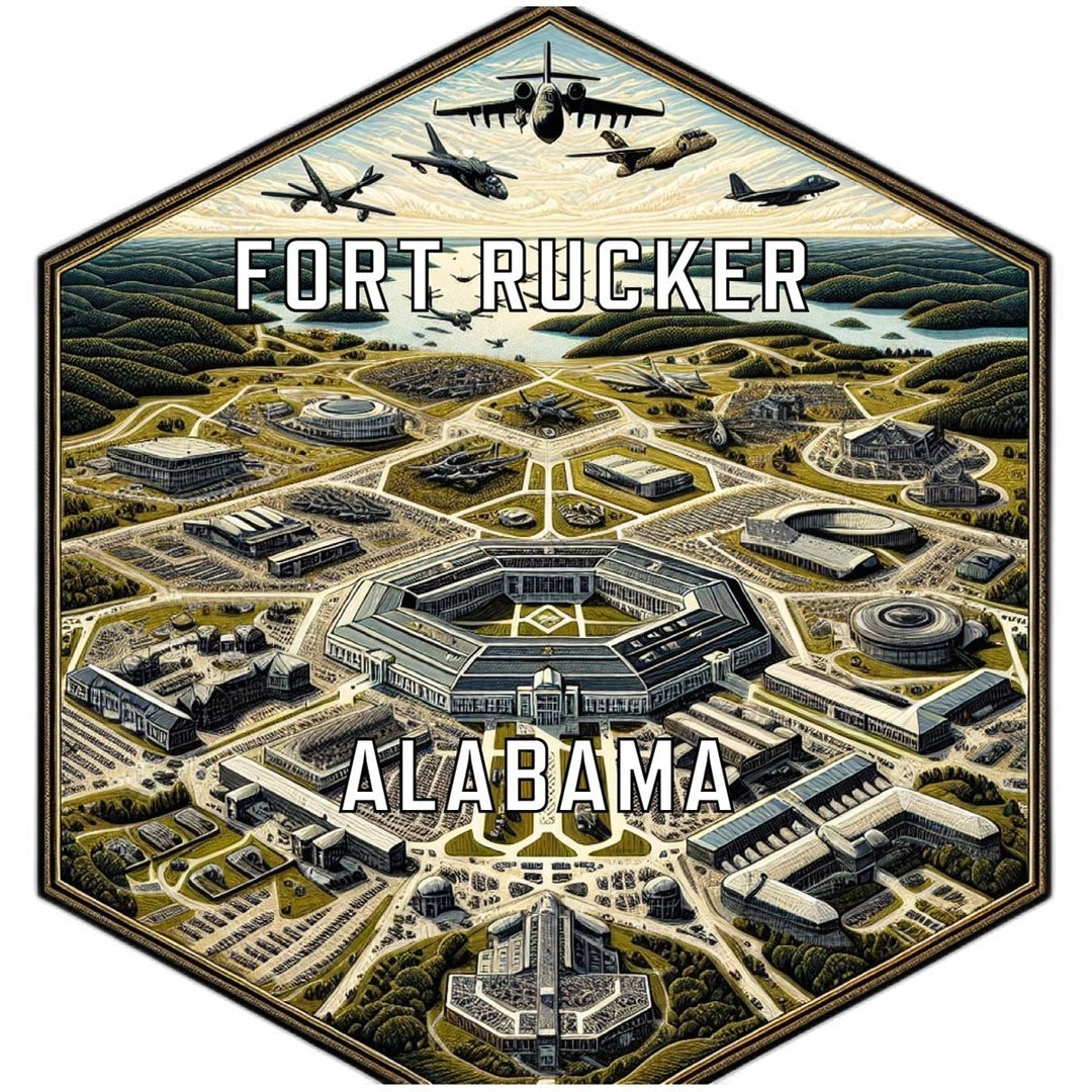 Fort Rucker Alabama Souvenir Travel Destination Die Cut Hexagon Fridge Magnet Image 1