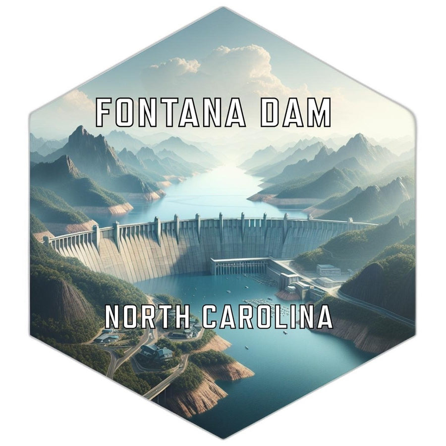 Fontana Dam North Carolina Souvenir Travel Destination Die Cut Hexagon Fridge Magnet Image 1