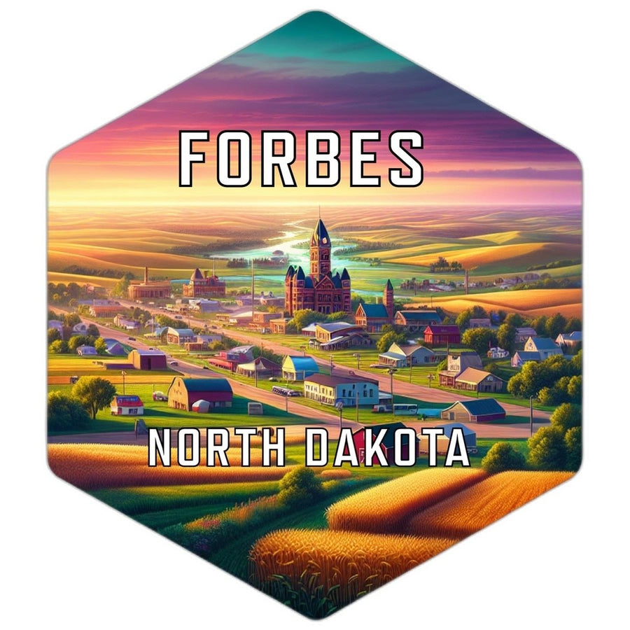 Forbes North Dakota Souvenir Travel Destination Die Cut Hexagon Fridge Magnet Image 1