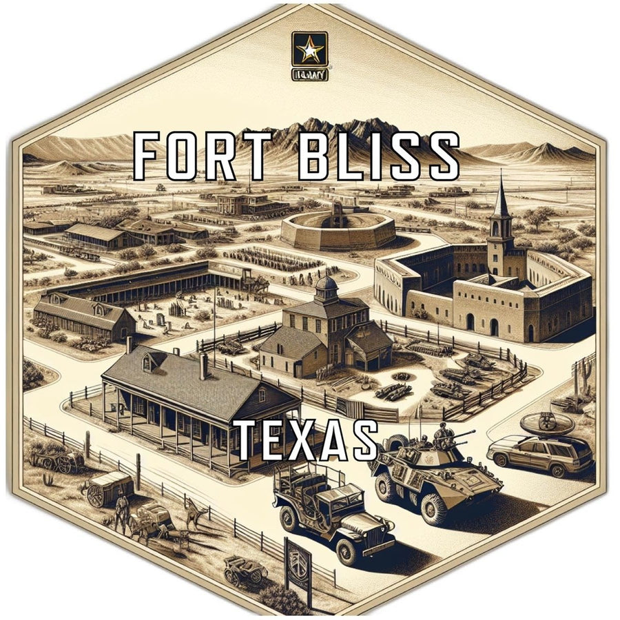 Fort Bliss Texas Souvenir Travel Destination Die Cut Hexagon Fridge Magnet Image 1