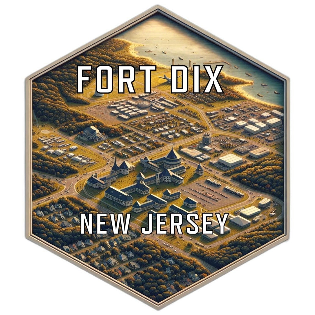 Fort Dix Jersey Souvenir Travel Destination Die Cut Hexagon Fridge Magnet Image 1