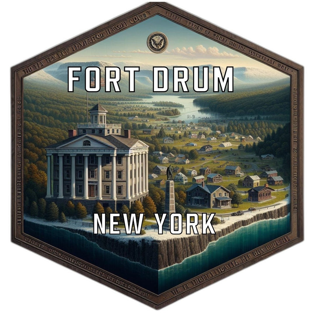 Fort Drum York Souvenir Travel Destination Die Cut Hexagon Fridge Magnet Image 1