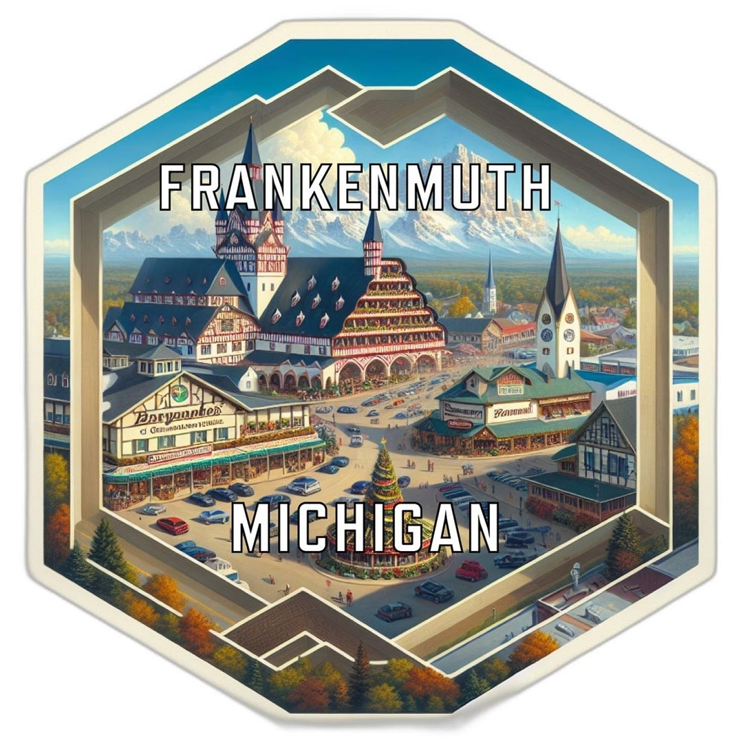 Frankenmuth Michigan Souvenir Travel Destination Die Cut Hexagon Fridge Magnet Image 1