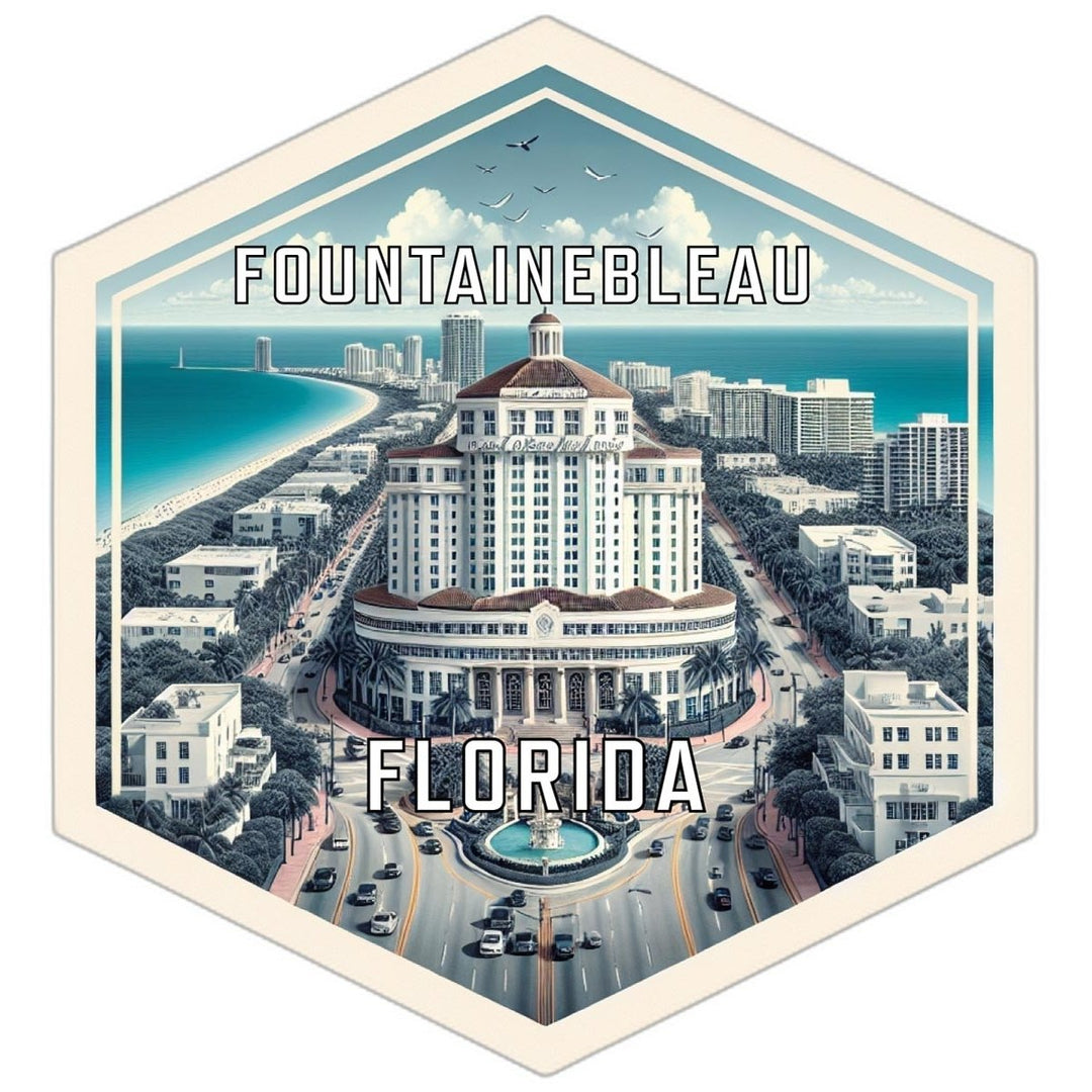 Fountainebleau Florida Souvenir Travel Destination Die Cut Hexagon Fridge Magnet Image 1