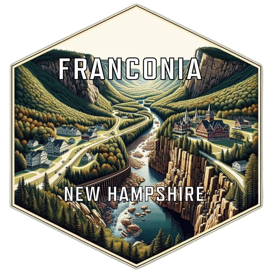 Franconia Hampshire Souvenir Travel Destination Die Cut Hexagon Fridge Magnet Image 1