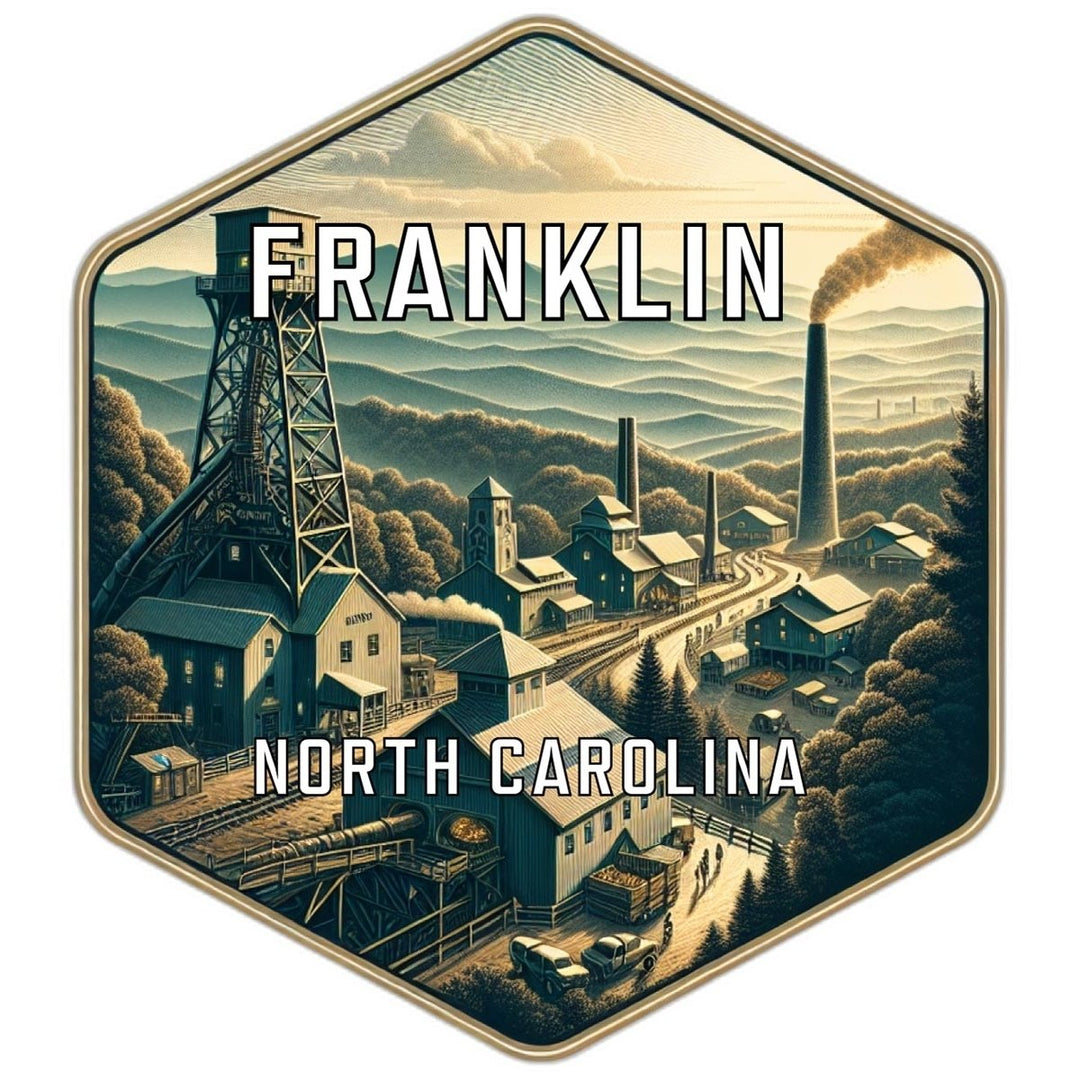 Franklin North Carolina Souvenir Travel Destination Die Cut Hexagon Fridge Magnet Image 1