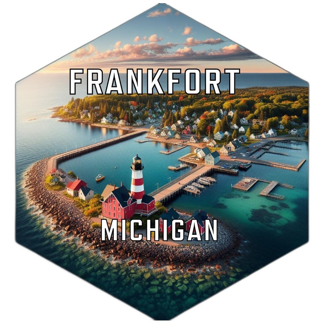 Frankfort Michigan Souvenir Travel Destination Die Cut Hexagon Fridge Magnet Image 1