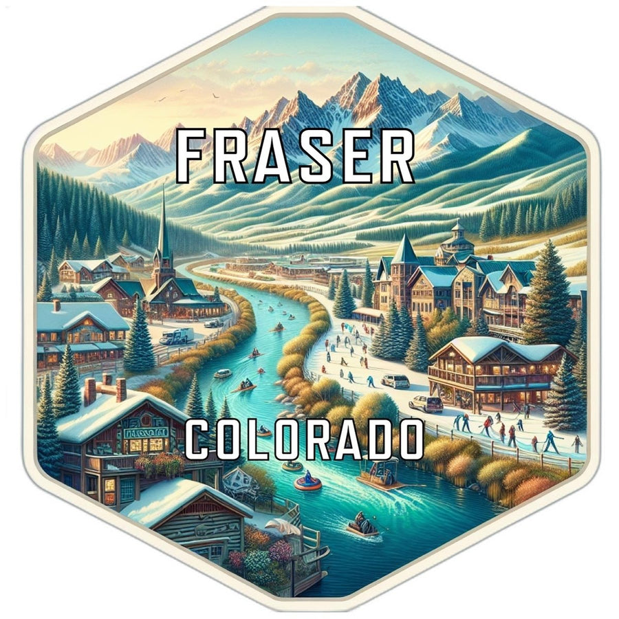 Fraser Colorado Souvenir Travel Destination Die Cut Hexagon Fridge Magnet Image 1