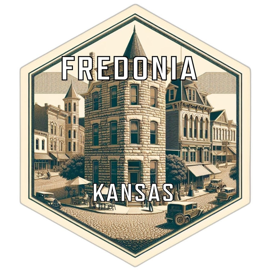 Fredonia Kansas Souvenir Travel Destination Die Cut Hexagon Fridge Magnet Image 1