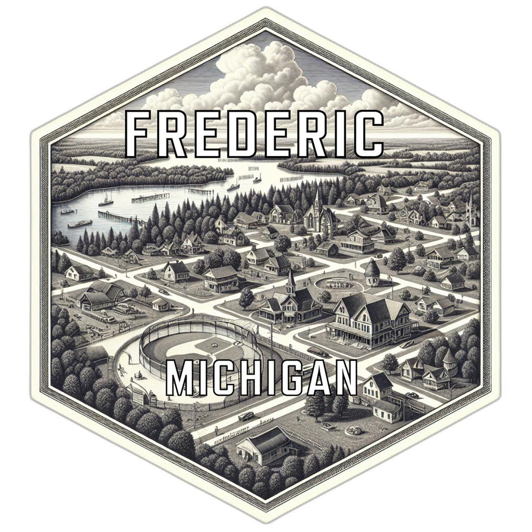 Frederic Michigan Souvenir Travel Destination Die Cut Hexagon Fridge Magnet Image 1