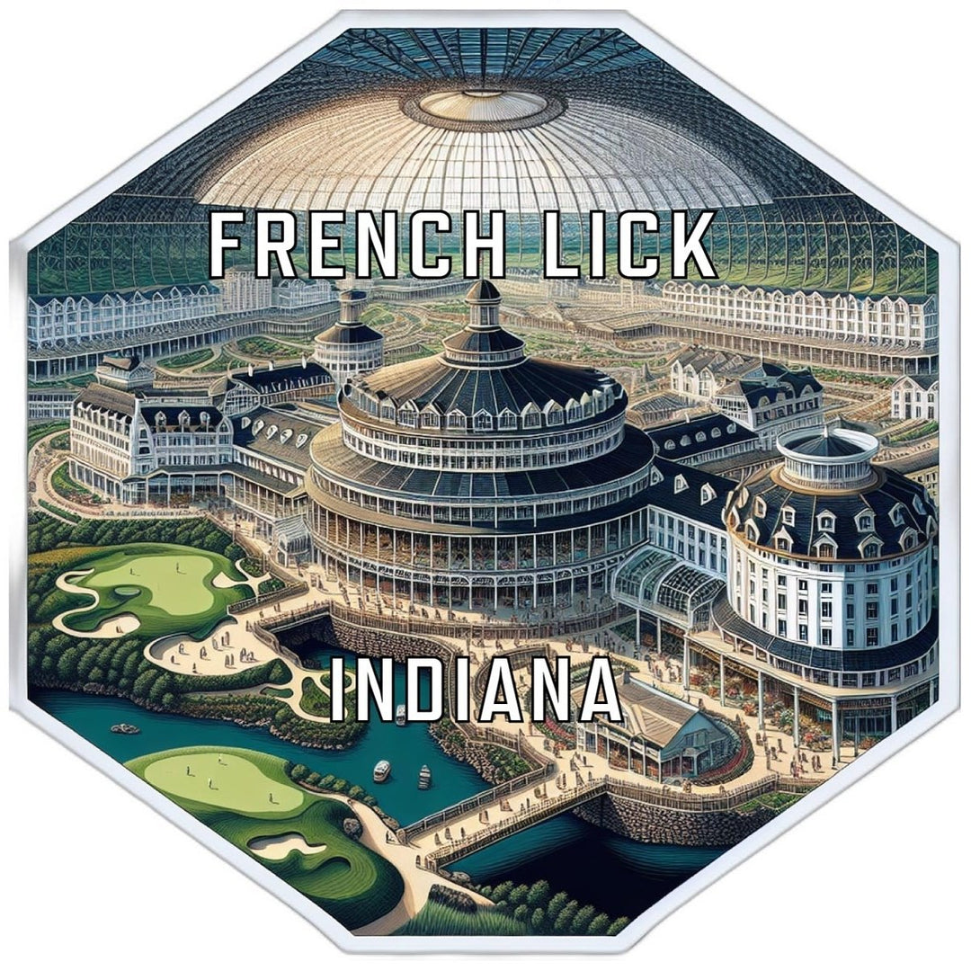 French Lick Indiana Souvenir Travel Destination Die Cut Hexagon Fridge Magnet Image 1