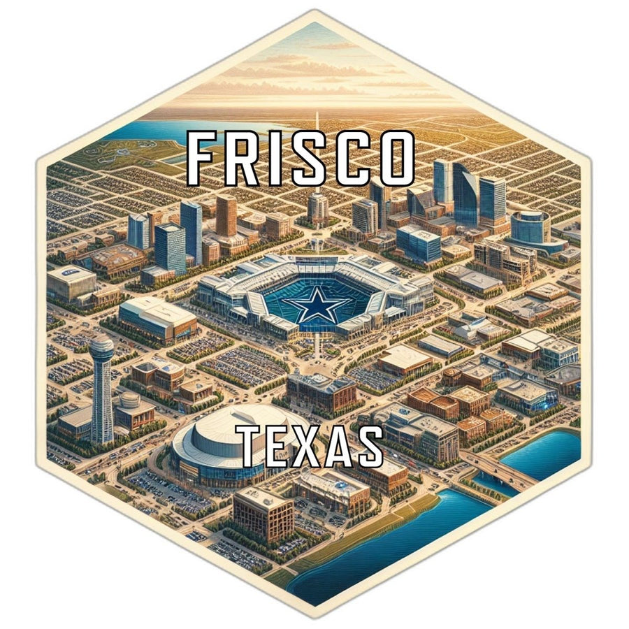 Frisco Texas Souvenir Travel Destination Die Cut Hexagon Fridge Magnet Image 1