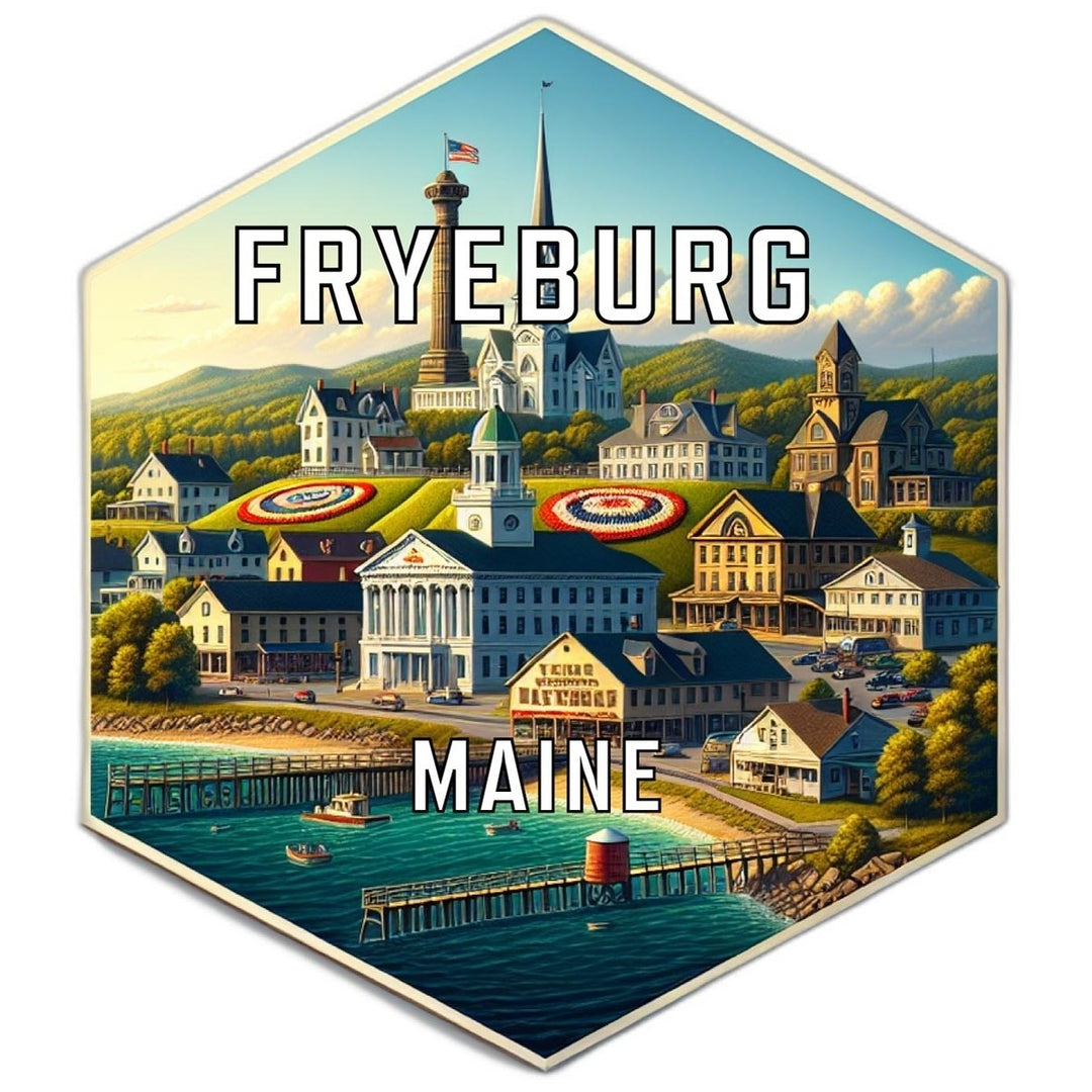 Fryeburg Maine Souvenir Travel Destination Die Cut Hexagon Fridge Magnet Image 1