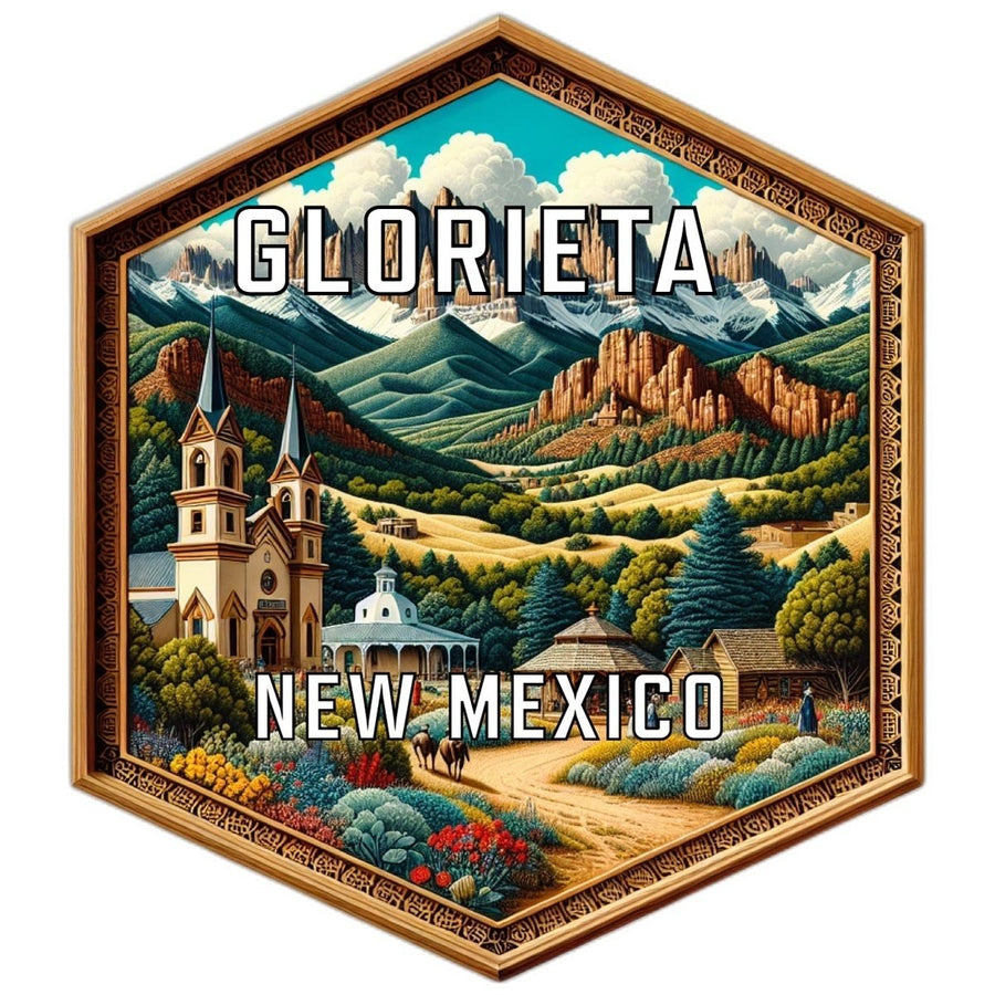 Glorieta Mexico Souvenir Travel Destination Die Cut Hexagon Fridge Magnet Image 1