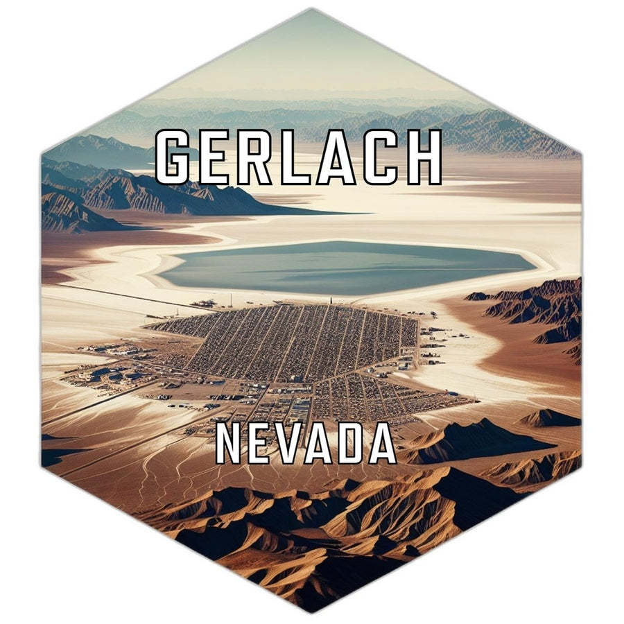 Gerlach Nevada Souvenir Travel Destination Die Cut Hexagon Fridge Magnet Image 1