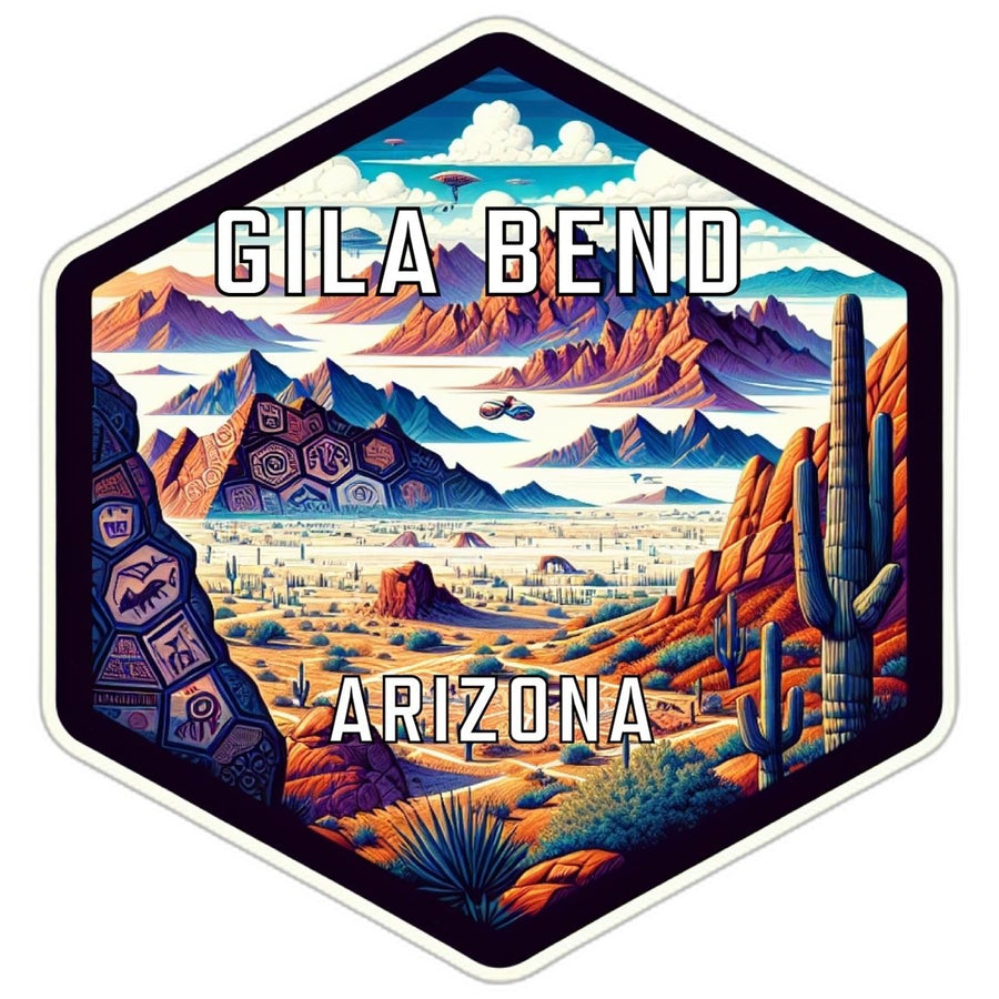 Gila Bend Arizona Souvenir Travel Destination Die Cut Hexagon Fridge Magnet Image 1