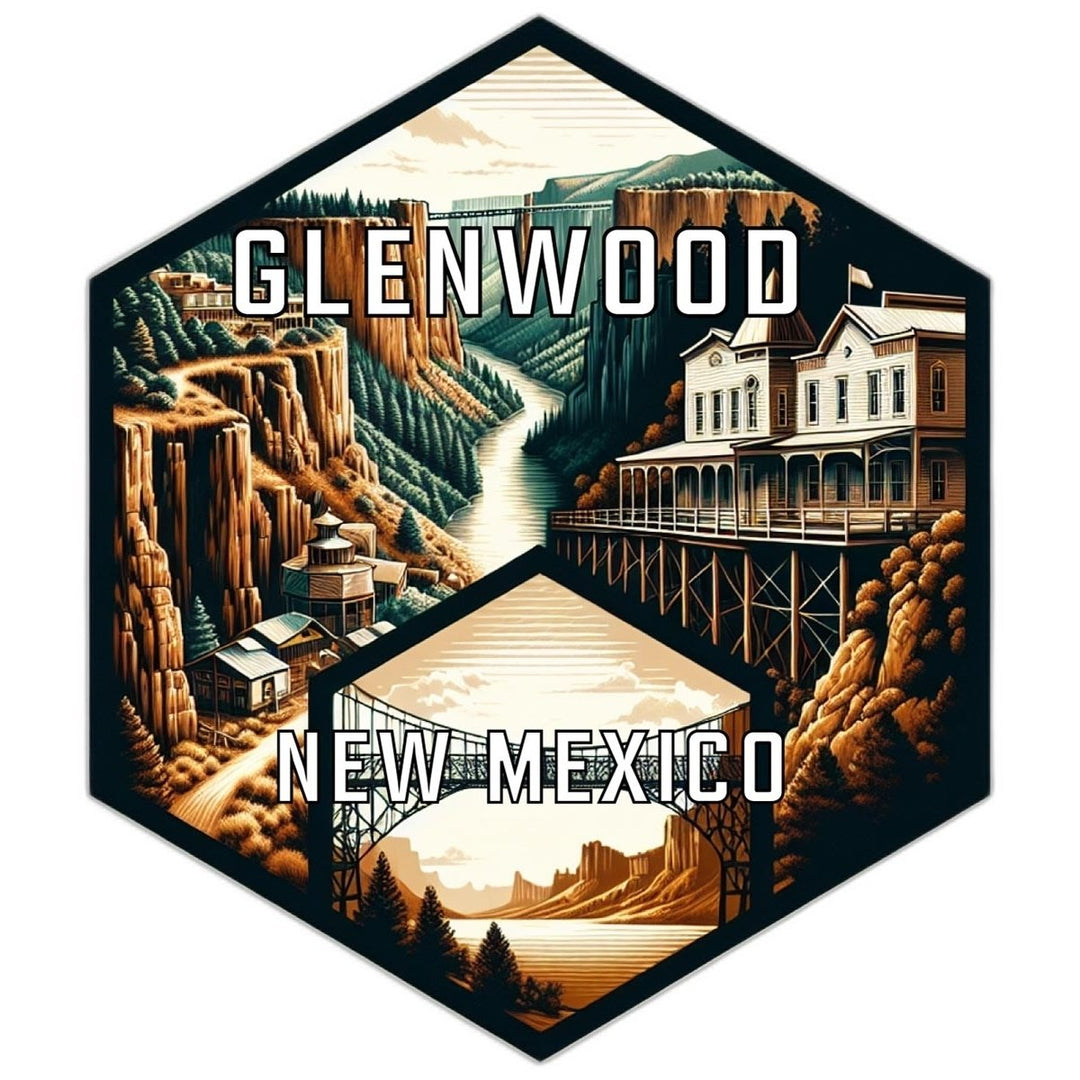 Glenwood Mexico Souvenir Travel Destination Die Cut Hexagon Fridge Magnet Image 1