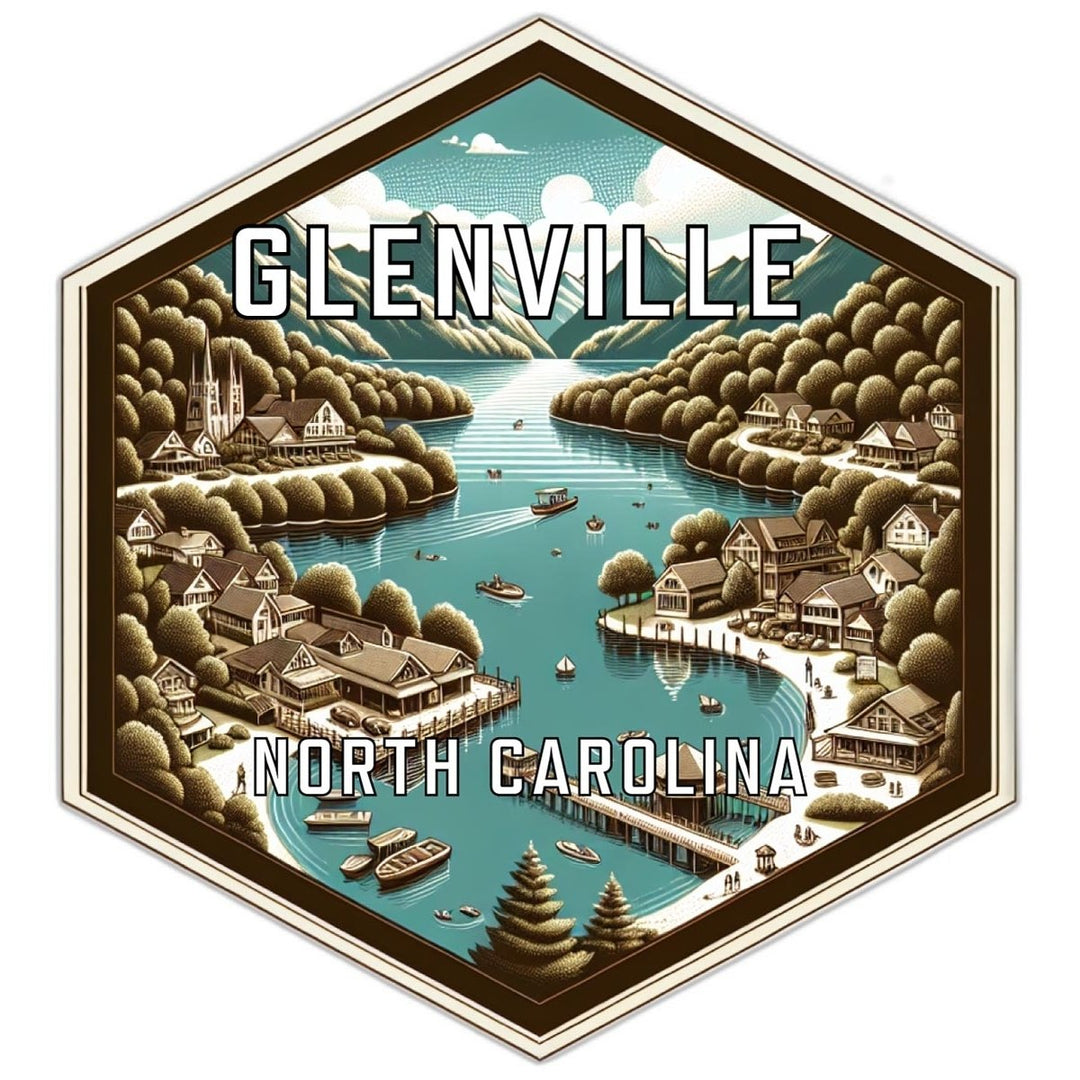 Glenville North Carolina Souvenir Travel Destination Die Cut Hexagon Fridge Magnet Image 1