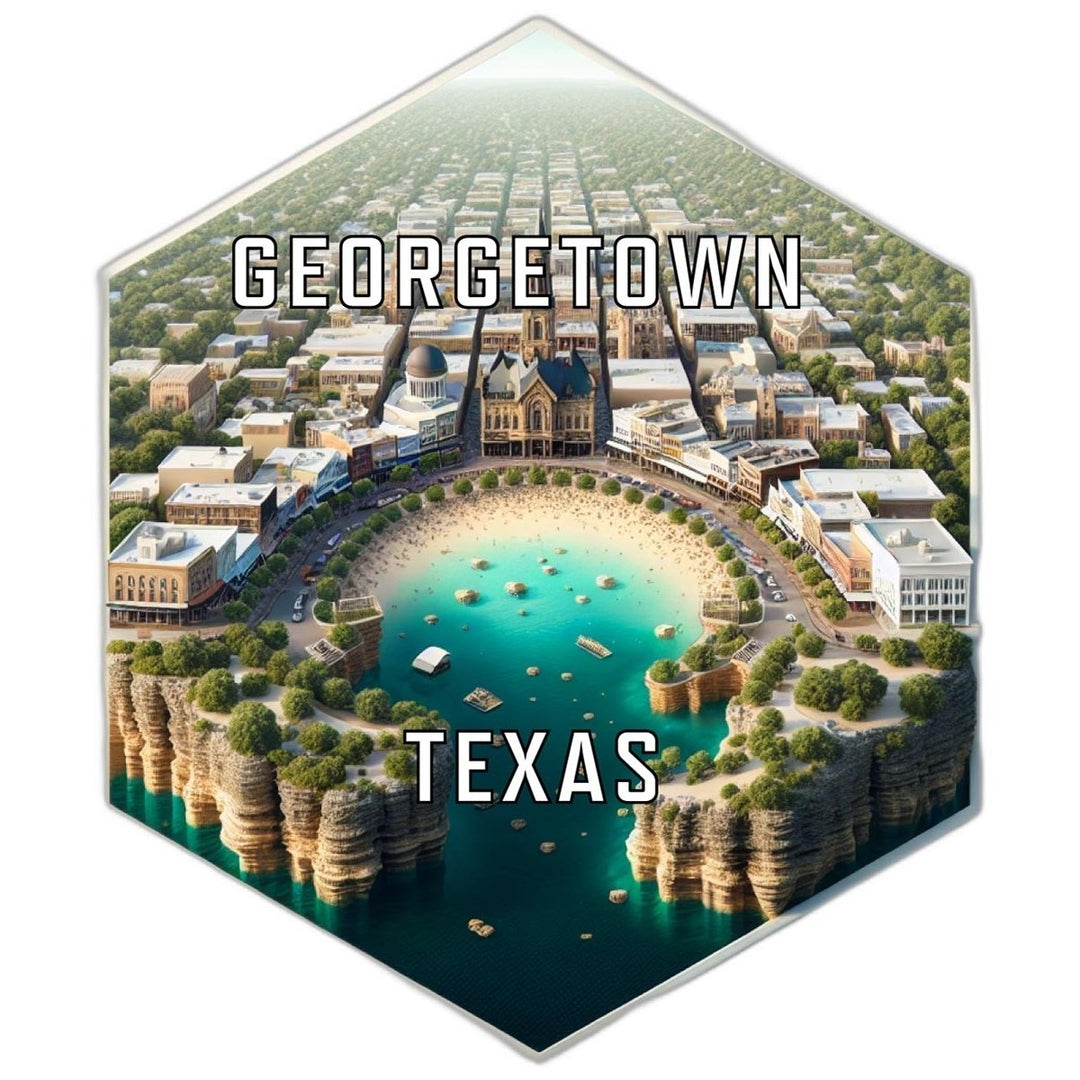 Georgetown Texas Souvenir Travel Destination Die Cut Hexagon Fridge Magnet Image 1