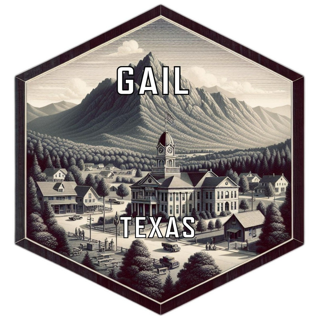 Gail Texas Souvenir Travel Destination Die Cut Hexagon Fridge Magnet Image 1