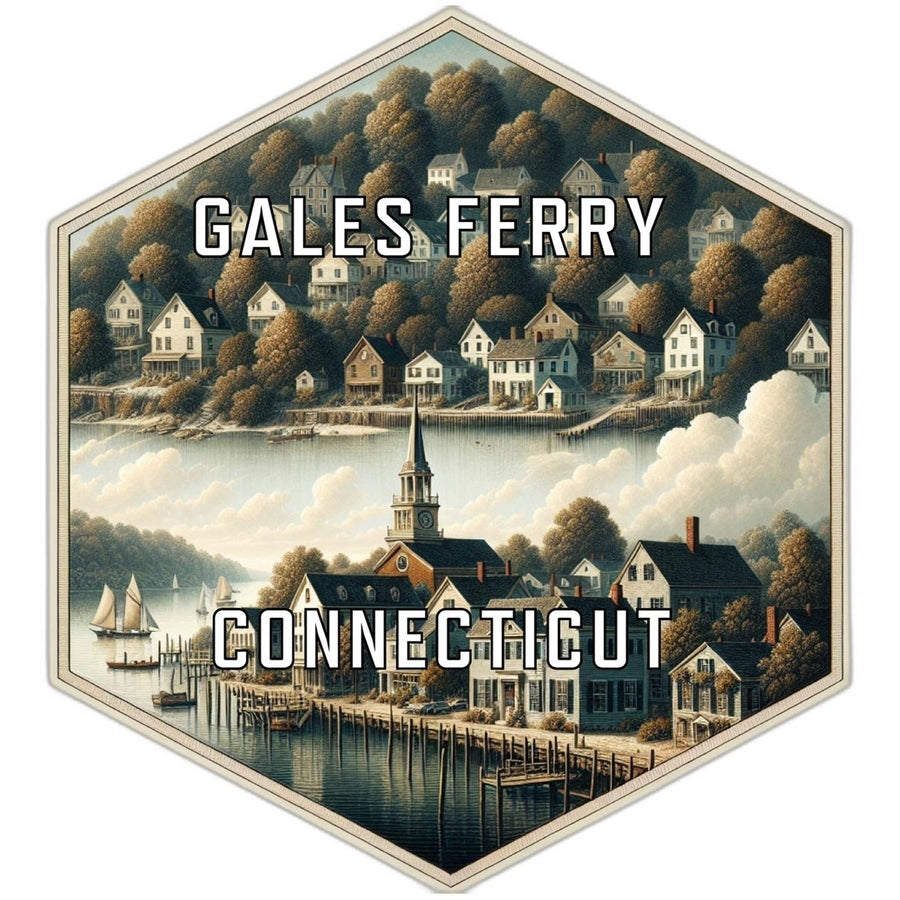 Gales Ferry Connecticut Souvenir Travel Destination Die Cut Hexagon Fridge Magnet Image 1