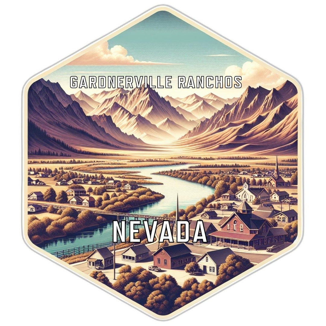 Gardnerville Ranchos Nevada Souvenir Travel Destination Die Cut Hexagon Fridge Magnet Image 1